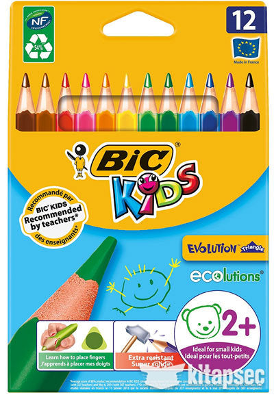 Lápiz Bic Kids Evolution Triangular 12 Colores Surtidos Marca Bic Imagen principal del producto