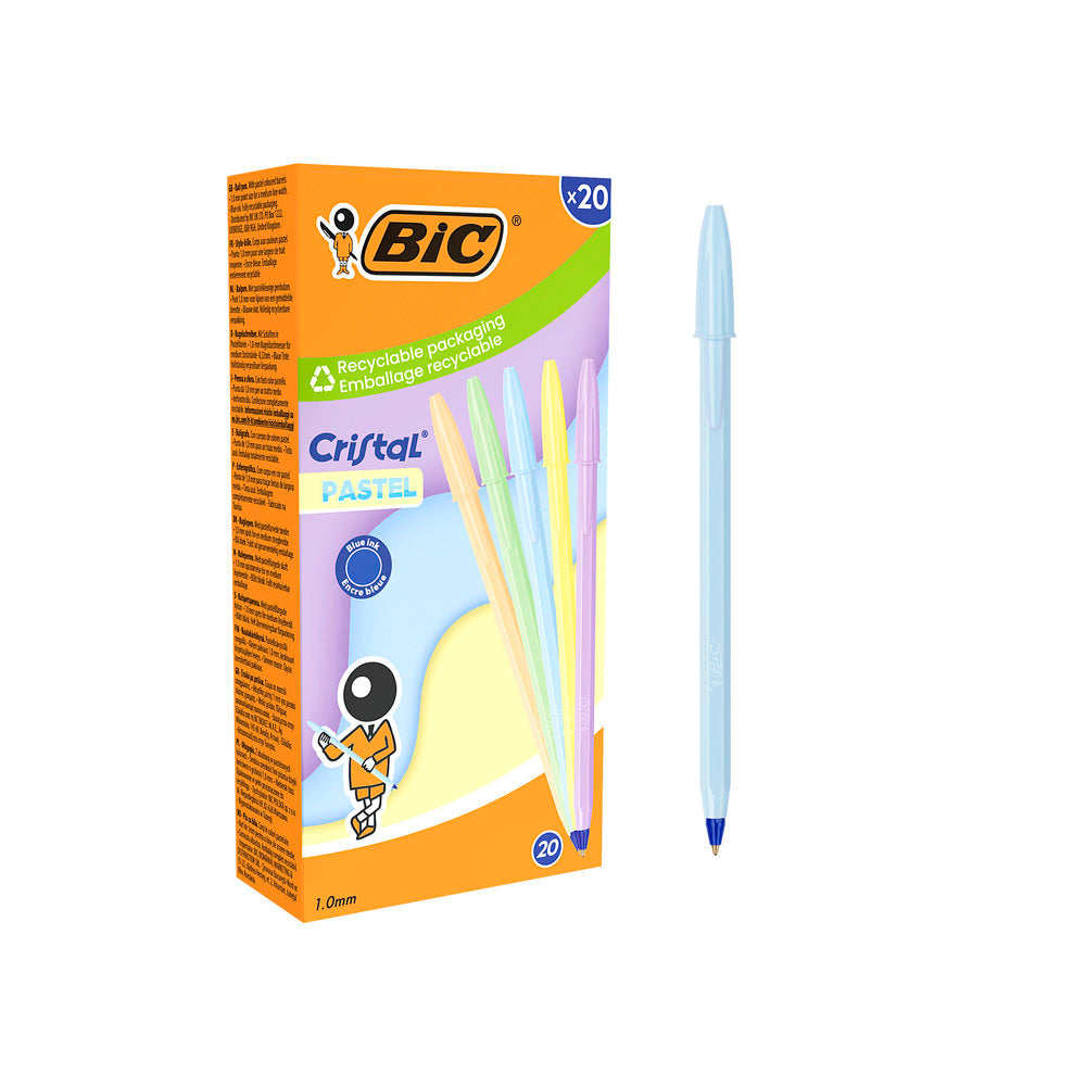 Bolígrafos Bic Cristal Pastel Colores Surtidos Pack 12