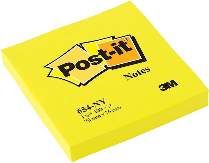 BLOC NOTAS POST-IT 76X76 NEON AMARILLO | 6 UNIDADES | (POST-IT) Imagen principal del producto