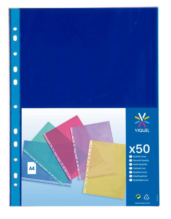 FUNDAS A4 MULTITALADRO 50U BORDE REFORZADO SURTIDAS | 1 UNIDADES | (VIQUEL SAS)