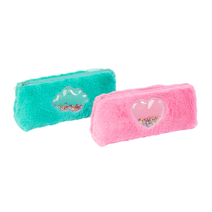 PORTATODO SIMPLE TRIANGULAR PELUCHE CORAZON BRILLO SURT, | VIQUEL DISEÑO Imagen principal del producto