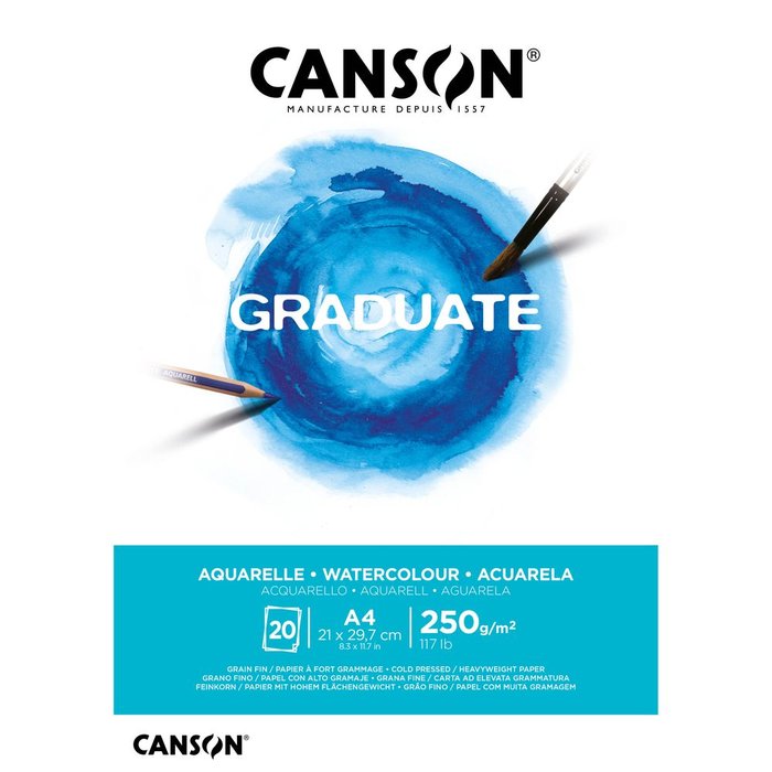 Bloc Enc A4 20H 250 g Guarro & Canson Acuarela Fino