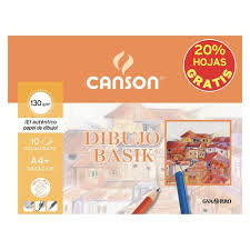 Minipack 8+2 laminas dibujo basik A4+ con recuadro 24x32cm 130g. 20% de hojas gratis