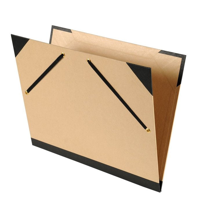 Carpeta de dibujo 32x45cm con cierre de gomas color marrón claro canson