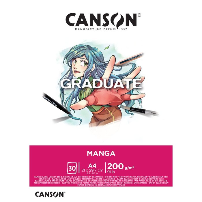 Bloc encolado A4 30H 200 g Canson Graduate Manga liso Guarro & Canson Imagen principal del producto
