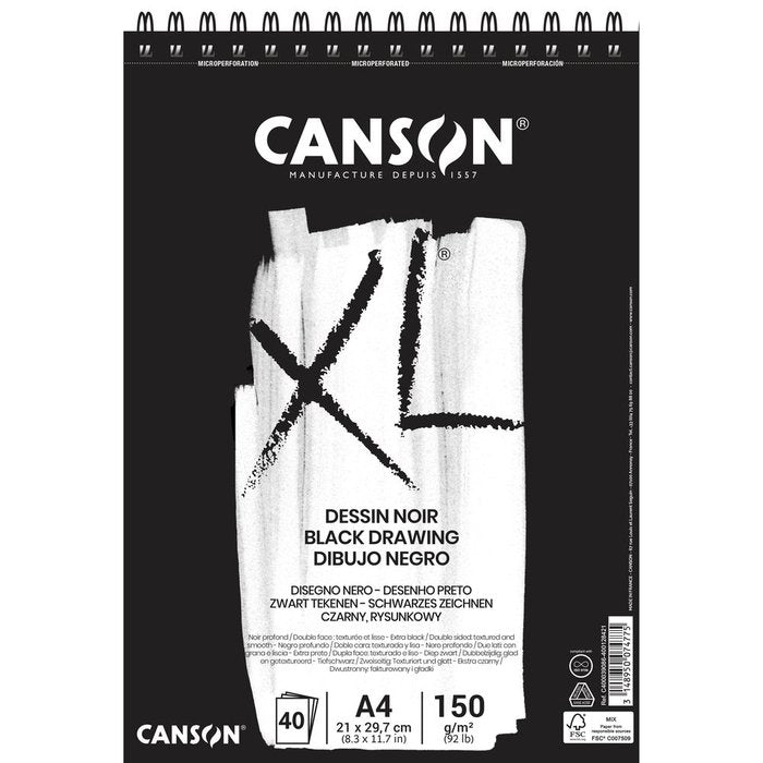 Bloc espiral microperforado dessin noir xl a4 40h 150g