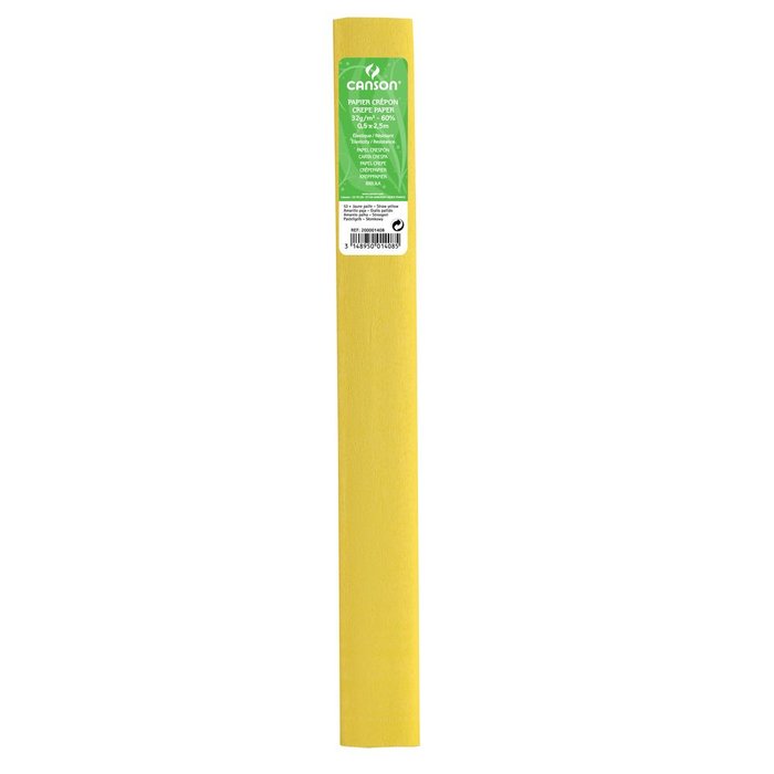 Pack 10 Rollo Continuo Papel Crespon Amarillo Paja Canson Guarro Imagen principal del producto