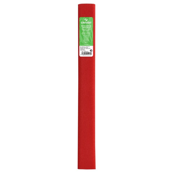 Paq/10 Rollo Continuo Papel Crespon 50x250cm Rojo Vivo 32G