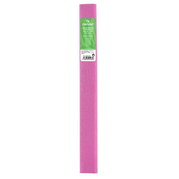 Paq/10 Rollo Continuo Papel Crespon 50x250cm Rosa 32G