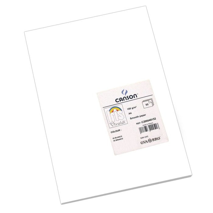CARTULINA A4 GUARRO IRIS 185G BLANCO 50 HOJAS | 50 UNIDADES | (GUARRO & CANSON)