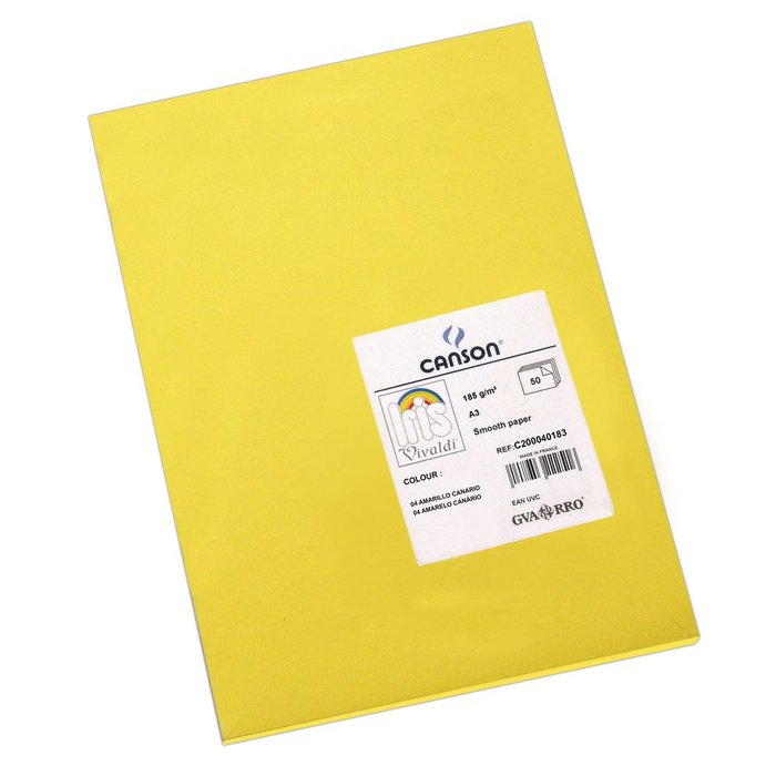 CARTULINA GUARRO IRIS A3 185G 50H AMARILLO CANARIO | 50 UNIDADES | (GUARRO & CANSON) Imagen principal del producto