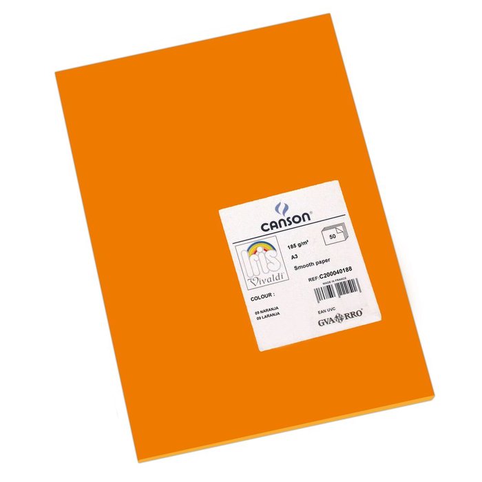 CARTULINA GUARRO IRIS A3 185G 50H NARANJA | 50 UNIDADES | (GUARRO & CANSON)