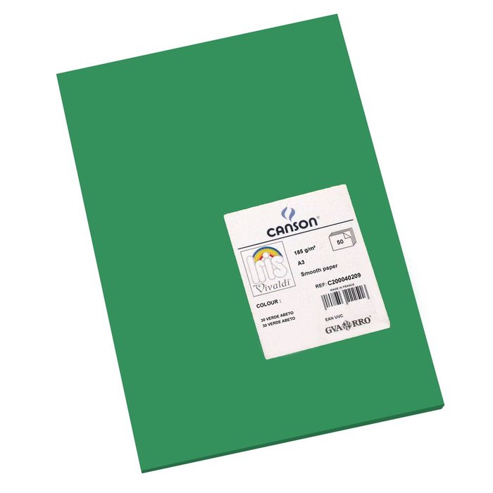 CARTULINA GUARRO IRIS A3 185G 50H VERDE ABETO | 50 UNIDADES | (GUARRO & CANSON)