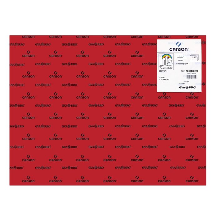 CARTULINA GUARRO 50X65 185GRS IRIS ROJO | 25 UNIDADES | (GUARRO & CANSON) Imagen principal del producto