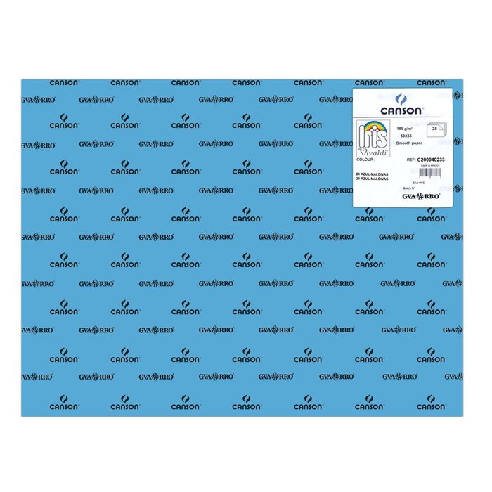 CARTULINA GUARRO 50X65 185GRS IRIS AZUL MALDIVAS | 25 UNIDADES | (GUARRO & CANSON)