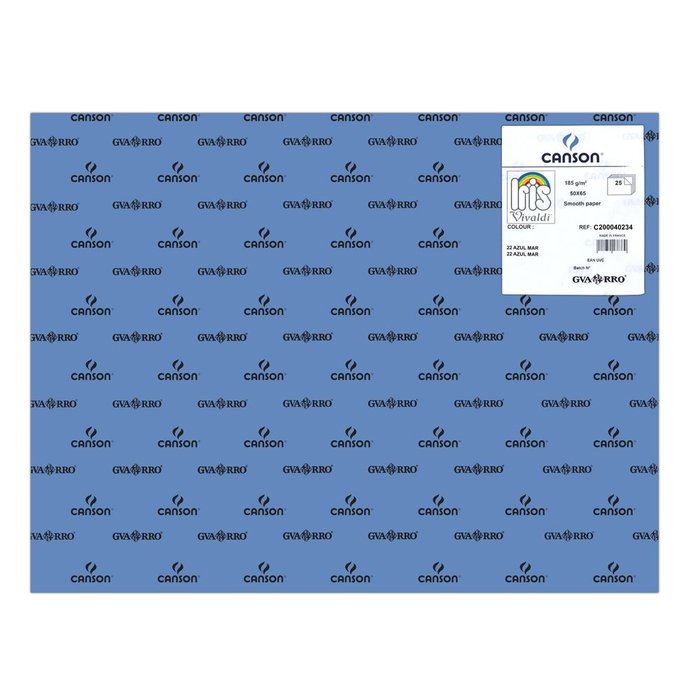 CARTULINA GUARRO 50X65 185GRS IRIS AZUL MAR | 25 UNIDADES | (GUARRO & CANSON)