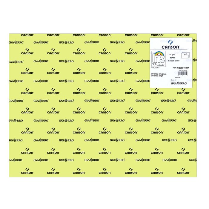 CARTULINA GUARRO 50X65 185GRS IRIS VERDE MANZANA | 25 UNIDADES | (GUARRO & CANSON) Imagen principal del producto