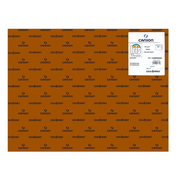 CARTULINA GUARRO 50X65 185GRS IRIS CHOCOLATE | 25 UNIDADES | (GUARRO & CANSON) Imagen principal del producto