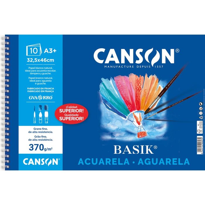 BLOC PAPEL ACUARELA A3 10H 370GR | 1 UNIDADES | (GUARRO & CANSON) Imagen principal del producto