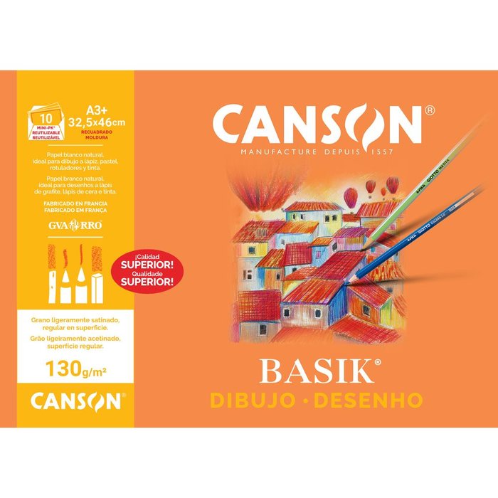 Minipack A3+ 10 hojas Laminas Basik 130 g C/rec Guarro Casas