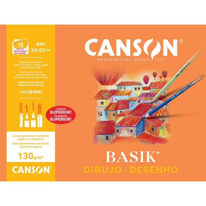 Minipack A4+ 10 hojas Laminas Basik 130 g Guarro Casas