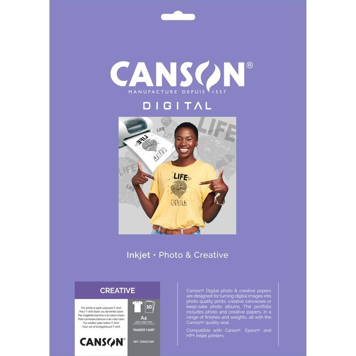 Papel Transfer Canson A4 10H Blanco Inkjet Guarro & Canson