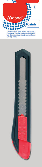 CUTTER 18MM PLASTICO C/BOLSA | 20 UNIDADES | (MAPED) Imagen principal del producto