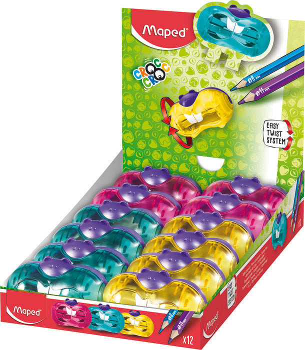 Afilalapices Croc Croc Whist Doble con Deposito Maped Pack 12 Imagen principal del producto