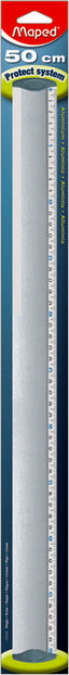 REGLA PLANA ALUMINIO 50CM BLISTER | 1 UNIDADES | (MAPED)