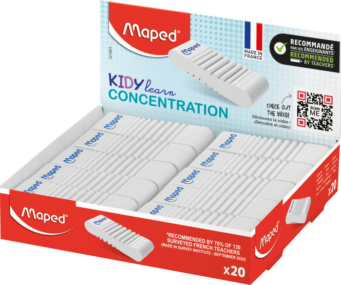 Expositor 20 Goma Kidy Learn Concentration Maped Imagen principal del producto