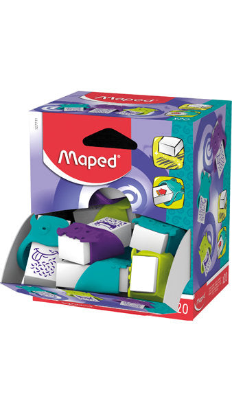 EXPOSITOR 20 GOMAS MAPED MONSTRUOS COLORES SURTIDOS | 20 UNIDADES | (MAPED) Imagen principal del producto