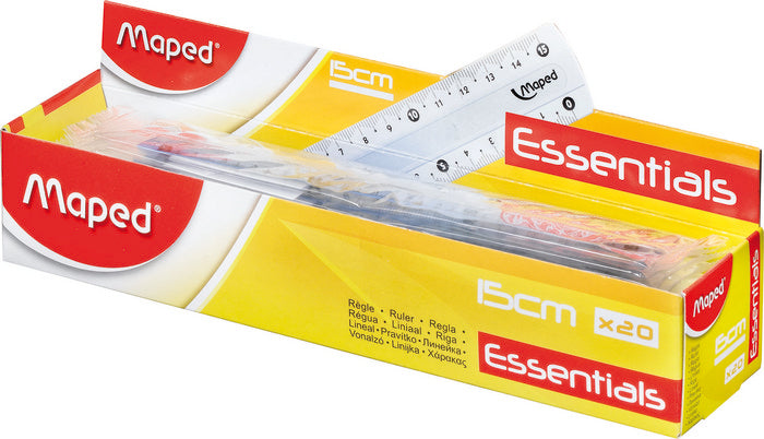 REGLA MAPED ESSENTIALS 15CM TRANSPARENTE | 25 UNIDADES | (MAPED) Imagen principal del producto