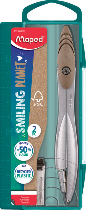 COMPAS MAPED STUDY + ESTUCHE DE MINAS SMILING PLANET FSC MIX | 1 UNIDADES | (MAPED) Imagen principal del producto