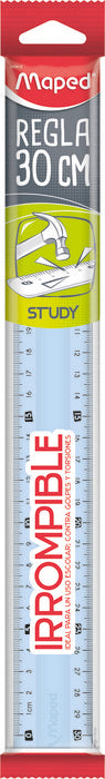 REGLA MAPED STUDY IRROMPIBLE 30 CM TRANSPARENTE | 25 UNIDADES | (MAPED) Imagen principal del producto