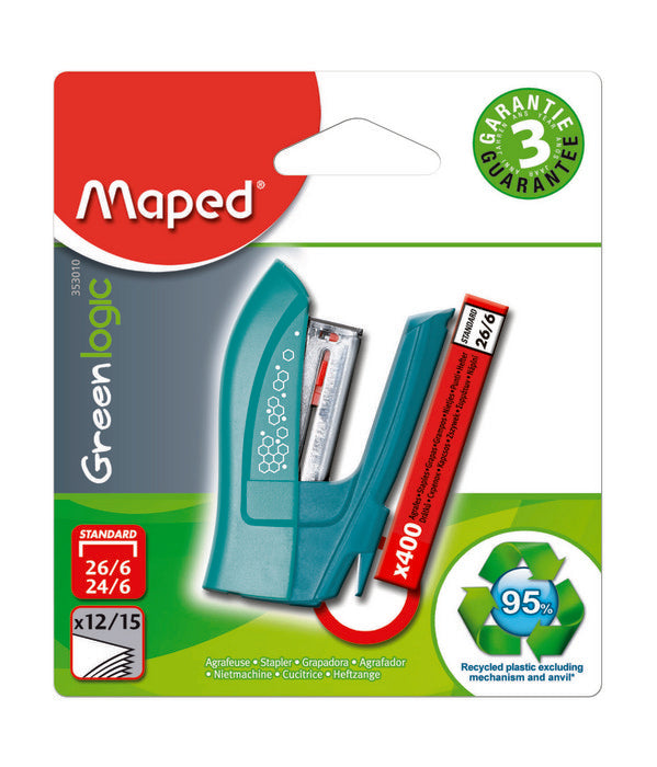 BLISTER GRAPADORA GREENLOGIC MINI 24/6 + 400 GRAPAS 20 UNI | 20 UNIDADES | (MAPED) Imagen principal del producto