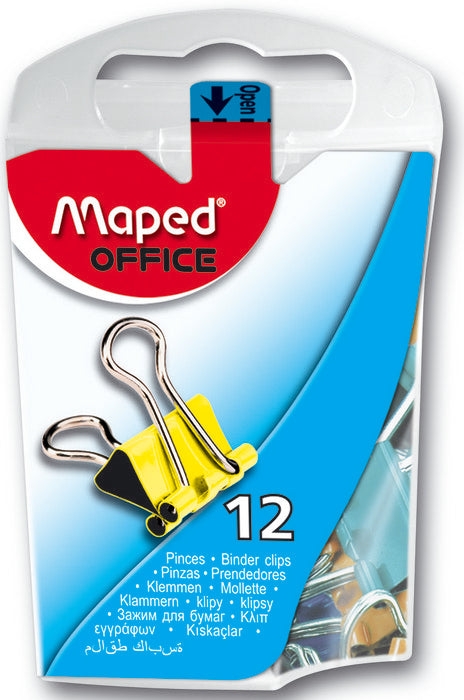 Pinza Maped 15 mm abatible pack 12 unidades colores surtidos