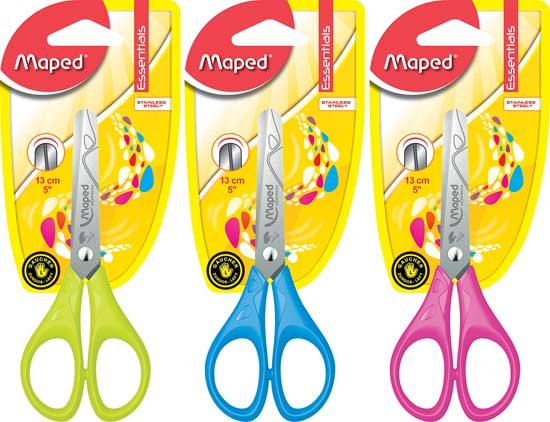 TIJERA MAPED ESSENTIALS 13CM ZURDOS BLISTER | 12 UNIDADES | (MAPED) Imagen principal del producto