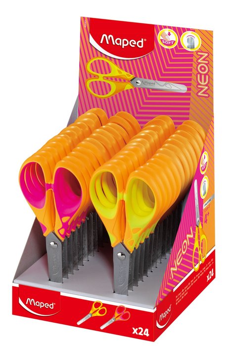 Tijeras escolares neon Pulse 13 cm Maped Creativ Pack 12