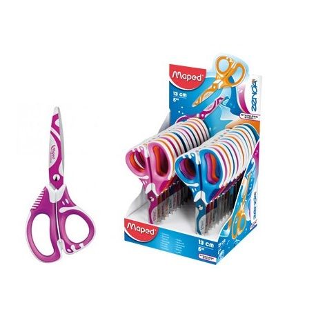 EXPOSITOR 24 TIJERA MAPED ZENOA FIT 13CM COLORES SURTIDOS | 24 UNIDADES | (MAPED) Imagen principal del producto