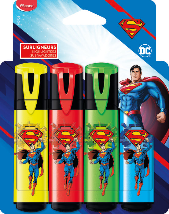 Blister 4 Marcadores Superman Bolsa Carton Surtidos | Maped | Pack 1 Unidades Imagen principal del producto