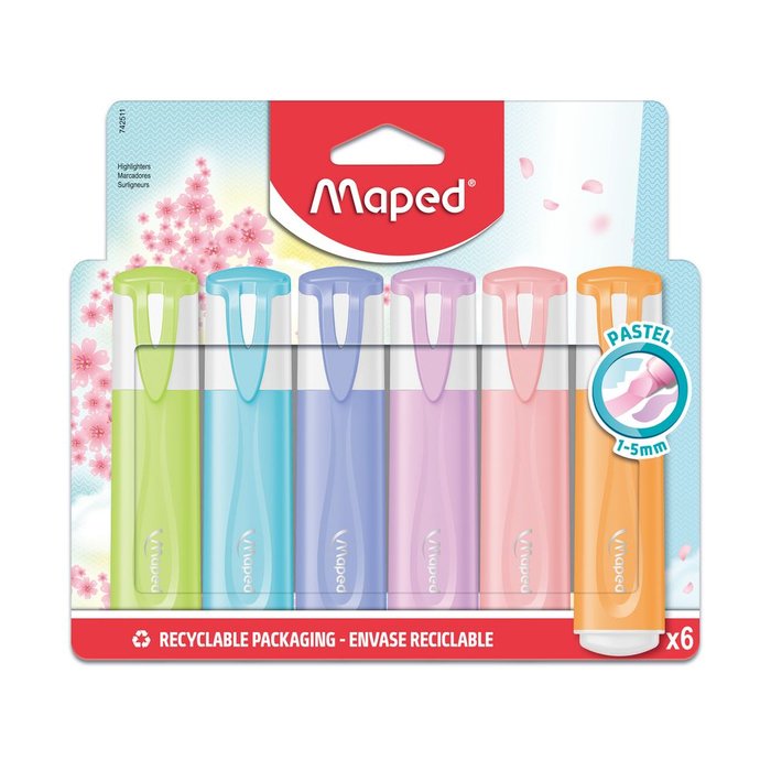 Marcador Maped Classic Pastel 6 Colores Surtidos | Maped | Pack 1 Unidades Imagen principal del producto