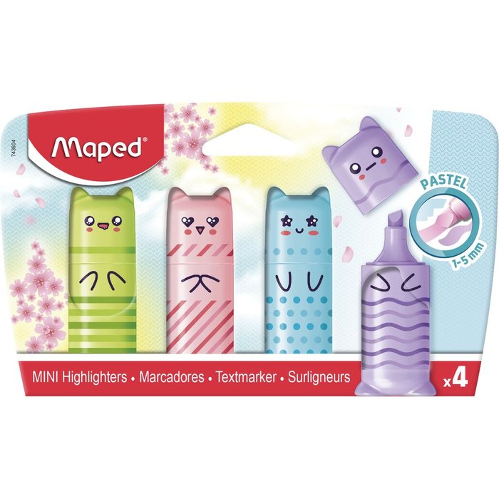 Marcador Maped Pastel Mini Pocket 4 Colores Surtidos | Maped | Pack 1 Unidades Imagen principal del producto