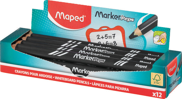 LAPIZ MAPED MARKER PEPS WOOD FSC 100% NEGRO | 12 UNIDADES | (MAPED) Imagen principal del producto