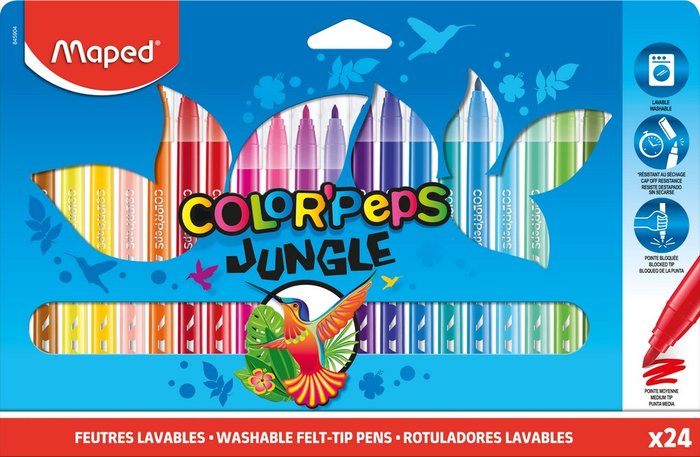 Rotuladores Maped Jungle 24 Colores Surtidos Estuche Carton | Maped | Pack 12 Unidades Imagen principal del producto