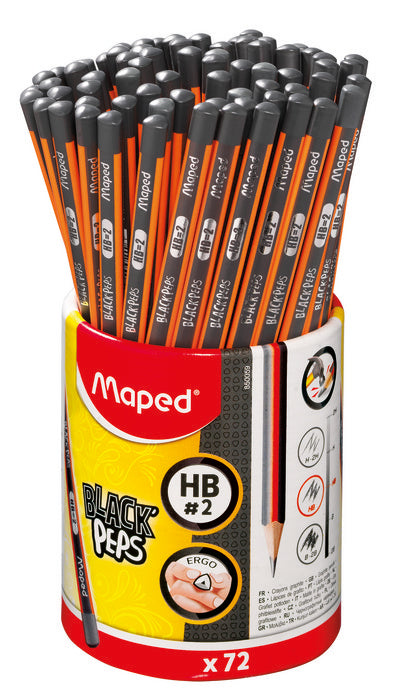 Bote 72 Lápiz de Grafito Black Peps 2HB Maped Imagen principal del producto