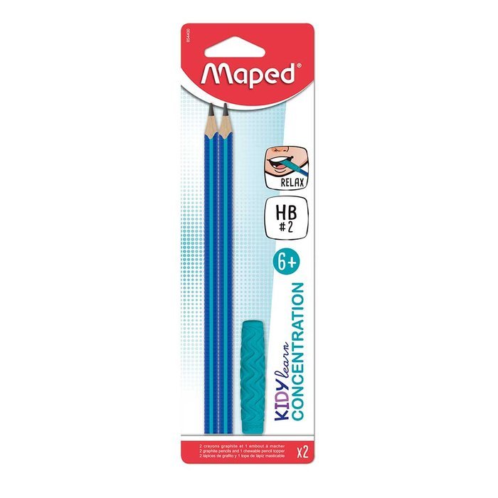 BLISTER 2 LAPIZ DE GRAFITO HB + ADAPTADOR TOPP KIDY LEARN | 24 UNIDADES | (MAPED) Imagen principal del producto