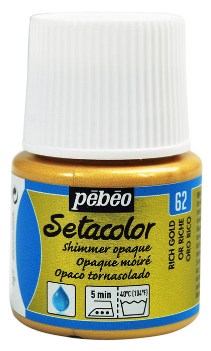 PINTURA SETACOLOR OPACO 45 ML ORO RICO TORNASOLADO | PEBEO | ENVASE 5 UDS. UNIDAD | 33167862950626