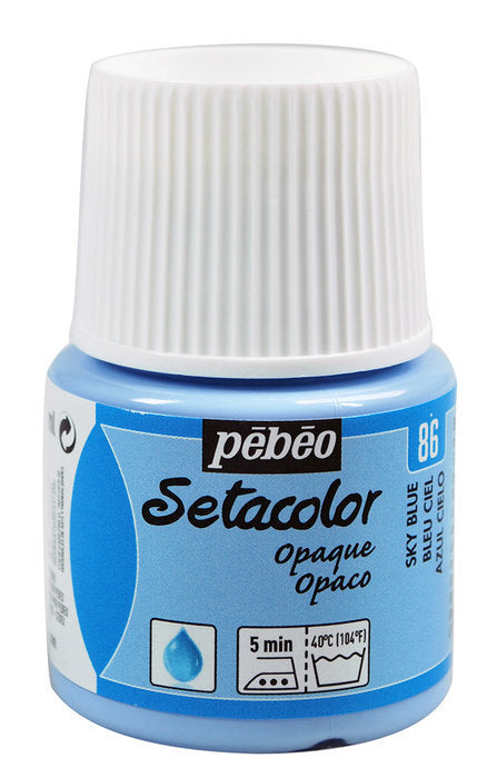 Pintura Setacolor Opaco Azul Cielo PEBEO 45 ml