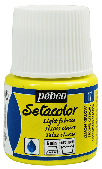 Pintura Setacolor tejidos claros 45 ml amarillo limón PEBEO