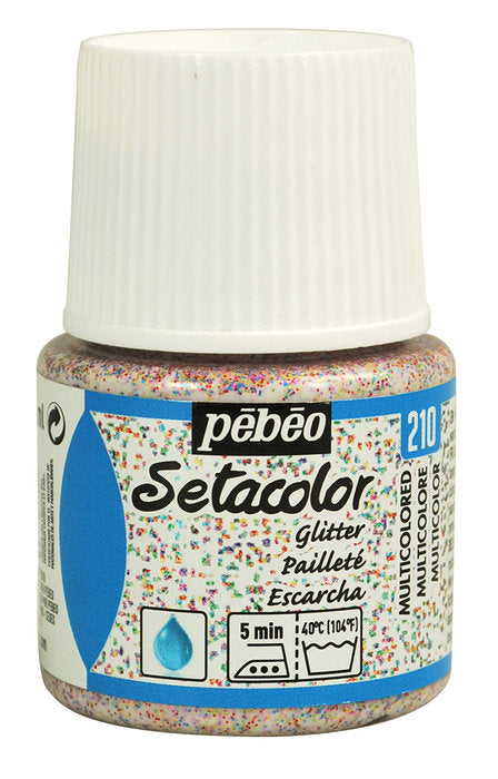 PINTURA SETACOLOR TEJIDOS CLAROS 45ML GLITTER MULTICOLOR | PEBEO | 1 UNIDAD | 3167863292106 Imagen principal del producto